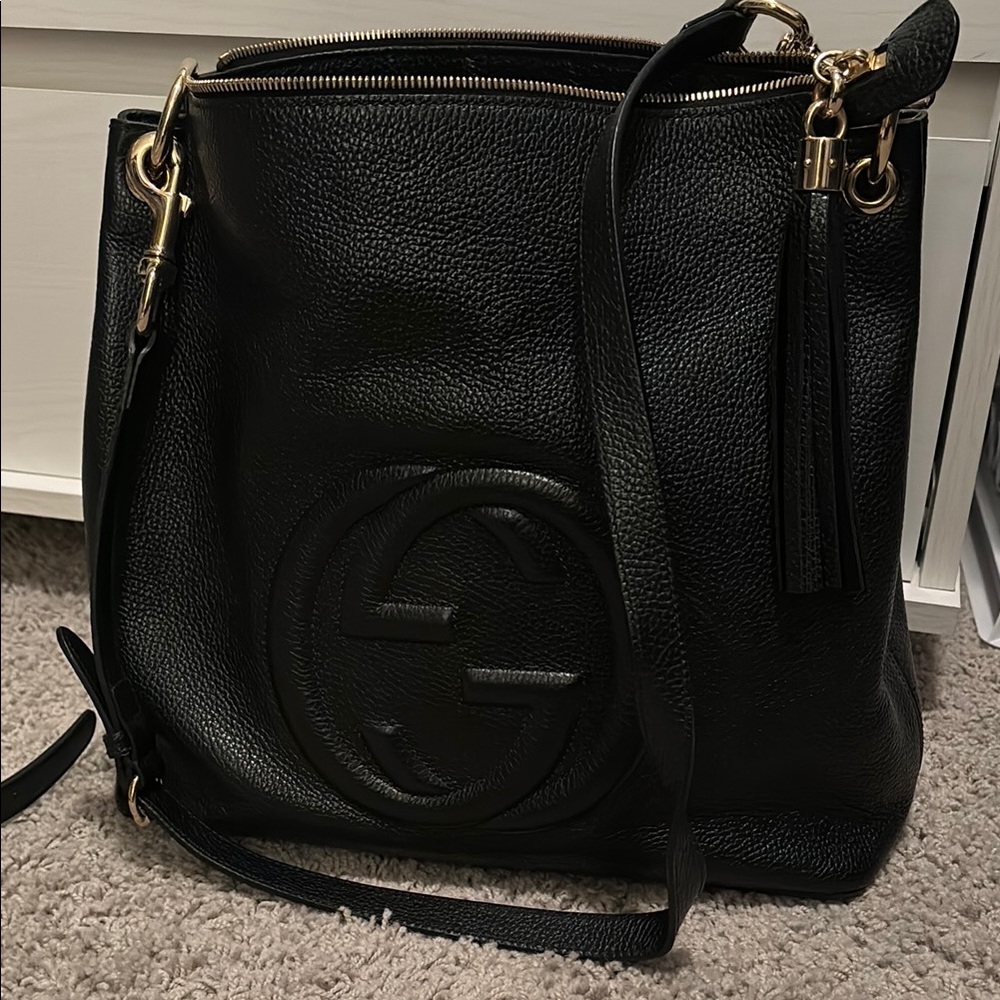 Gucci Black Leather Shoulder Bag